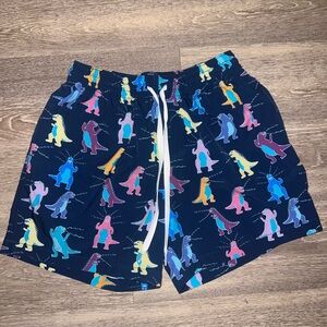 Chubbies Swim Trunks Small Tyrannosaurus Reps Roaring Dino inseam 5.5 EUC
